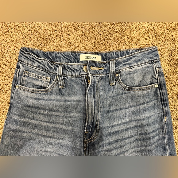 NWOT- Zenana Outfitters Blue Achilles Ultra Rise Flare Wide-Leg Jeans - Picture 8 of 8